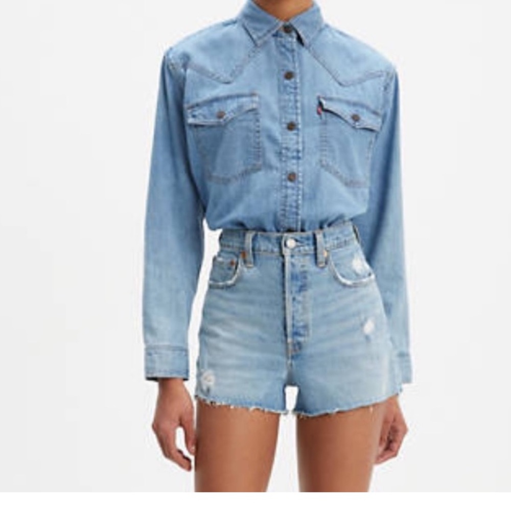Levi’s Ribcage high rise buttonfly Shorts size 28